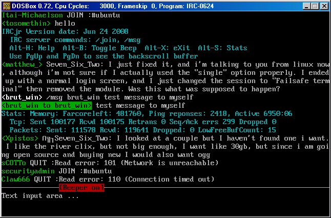 IRC Chat Screenshot